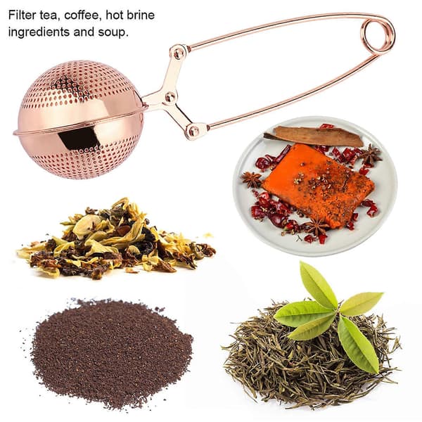 Bærbar te-infuser i rustfrit stål til brygning af løs te