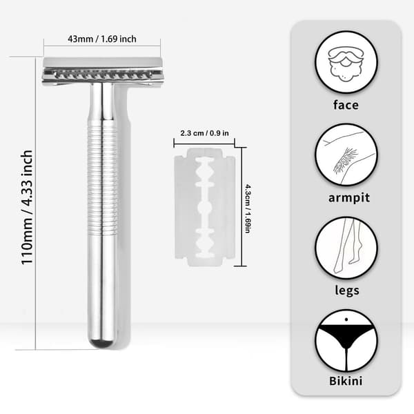 High-Quality Safety Razor for Men with Patterned Grip and Anti-Friction Coating