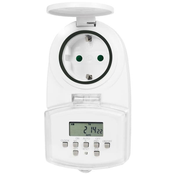 Udendørs timer Digital 1800W IP44 Vit