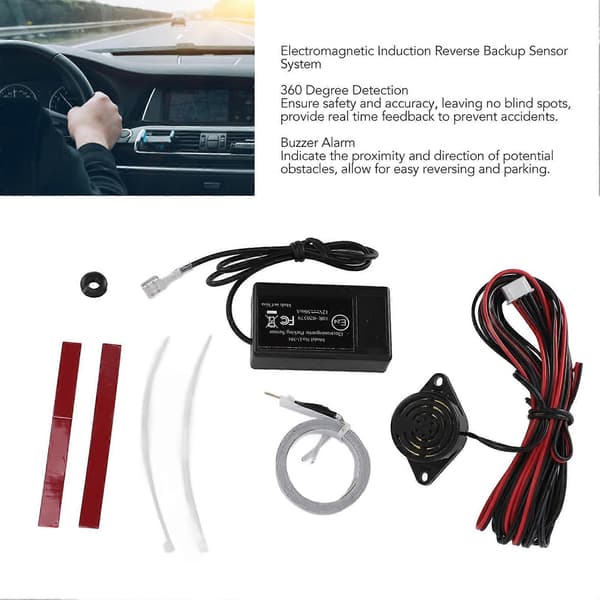 Electromagnetic Reversing Radar System with Buzzer Alarm, Car Safety Parking System 12V