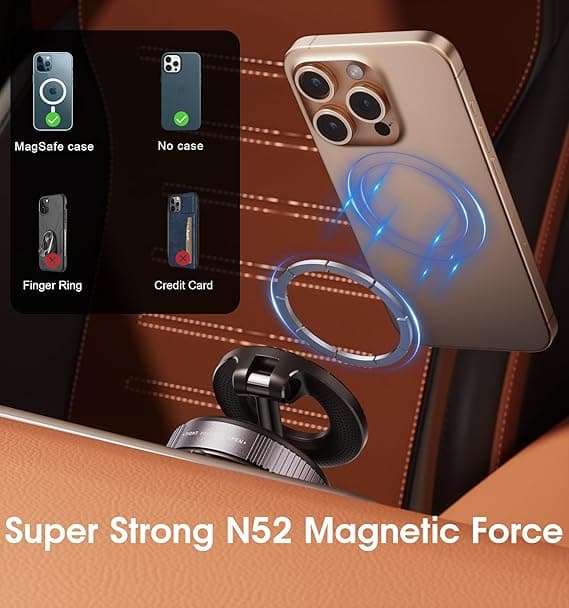 Opgraderet 43 kg magnetisk biltelefonholder, 360° universel montering til iPhone og Android-FY-