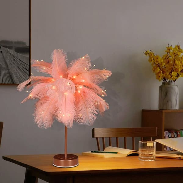 Modern fjäderbordslampa Sänglampa USB/batteri för sovrum sovrum varmvit kontor 3000K