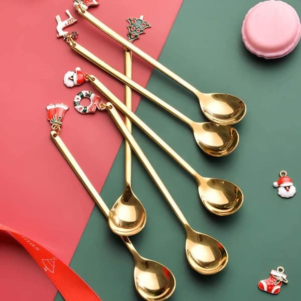 Coffee Spoon Christmas Decoration Teaspoon Dessert Spoon Decoration Serving