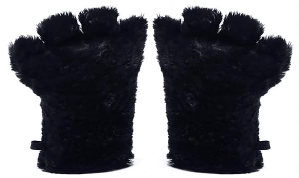 Svarte katteklør Full dekning Flickhansker Dame Vinter Varme Hansker Cosplay