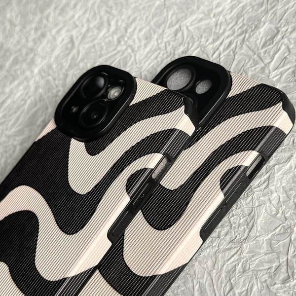 Stylish, Simple, and Cute Zebra Print Protective Case for Women, 13/14 Black Soft Silicone Case