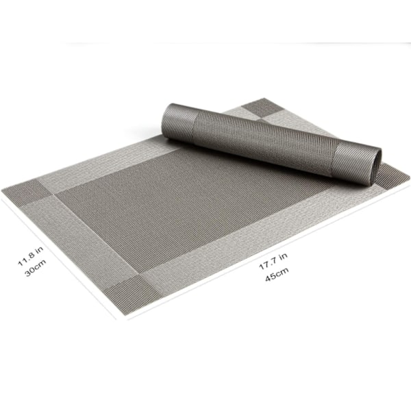 Heat-Resistant Non-Slip Rectangular PVC Placemat Suitable for Dining Table