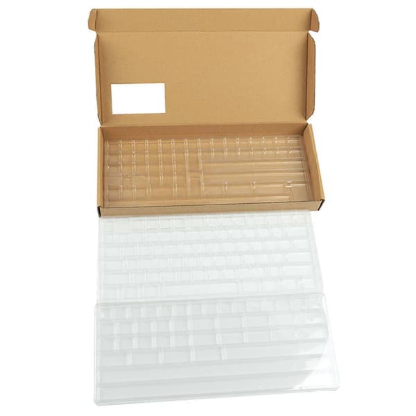 Keycap Storage Box 3 Layers Dustproof Transparent Lid with Dividers Keycap