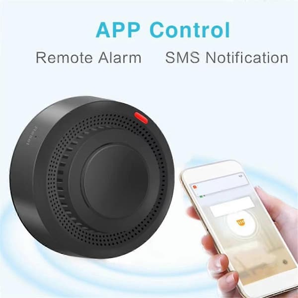 Tuya Smart WiFi Røykvarsler, Smart Kontrollert Sensor Sanntidsovervåking, Fjernalarmvarsling