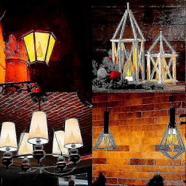 4-pakning 3w E14 LED-flammepære med 3 lysmoduser Dekorativ lampe [DB]