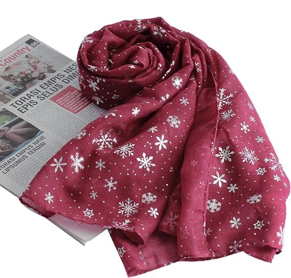 Dame Broderet Chiffon Sjal Wrap Let Sjal Mode Sommer Efterår Sjal, Vinrød