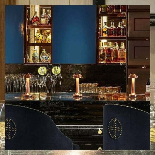 Bar LED Table Lamp, USB Rechargeable Cordless Touch Control Dimmable Desk Lamp for Hotel Restaurant Reading Lamp Bedside Cafe Bedside Lamp, Bronze