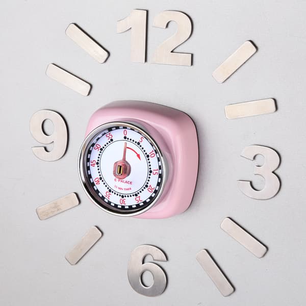 Magnetisk Retro Kjøkkentimer (Rosa), Klassisk Mekanisk Matlaging