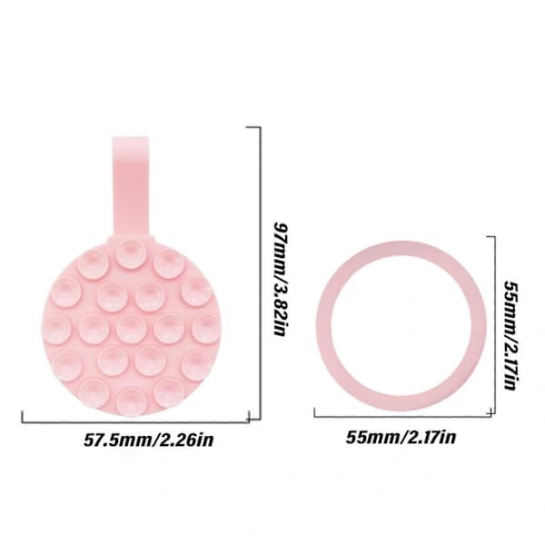 Magnetic Silicone Phone Holder Mount Secure Suction Cup Design Fits for Car Wall Creative Content Creator Lover White