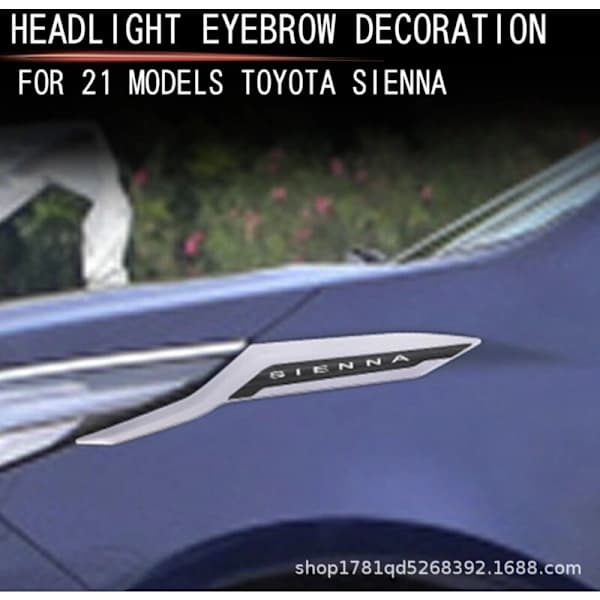 For Sienna 2021 Chrome Headlight Eyebrow Cover Trim Decoration Sticker