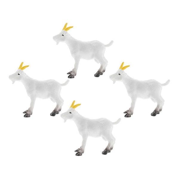 Djurgetmodell Mini Simulering PVC Bondgårdsdjur Getter Får Modell Ornament Verklighetstroget Utseende Skrivbordsdisplay 4st