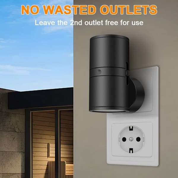Modern LED Night Lights 2-Pack - Wall Socket Mounting - Warm White Light - 0-100 Lumen Dimmable - Motion Sensor - For Bedroom and Hallway