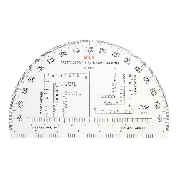 X37E Military Map Coordinate Scale Protractor Romer Grid Reference Tool