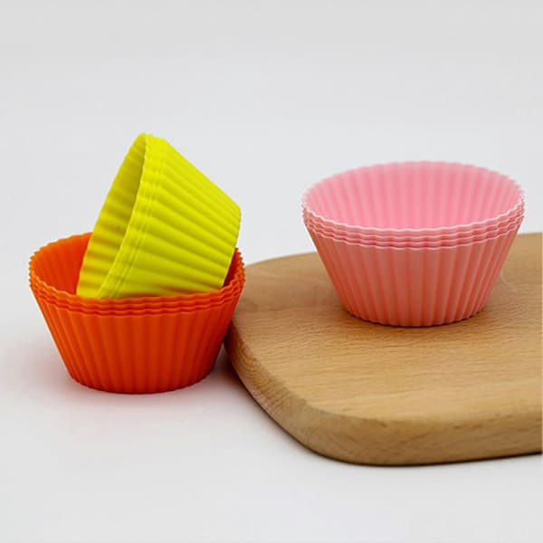 12 Pcs Odorless Eco-Friendly Muffin Molds Silicone Greaseproof Muffin Cake Mold Kitchen Accessories