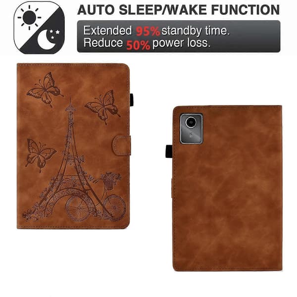 Tower Præget Læder Smart Tablet Etui Til Lenovo Tab M11 / Xiaoxin Pad 11 2024