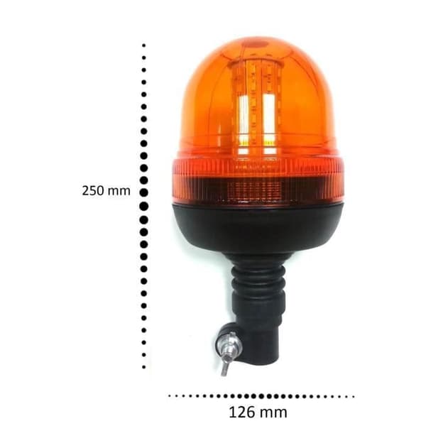 Oransje LED roterende varsellys 12V 24V E9 R65 Nødlys Fleksibel montering 3 moduser Rotasjon og blinking for lastebil traktor landbrukskjøretøy