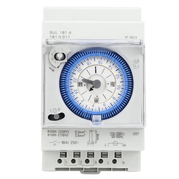 SUL181D mekanisk timer 15 minutter 24 timers timer tidsafbryder relæ 250VAC 16A - 1 stk.