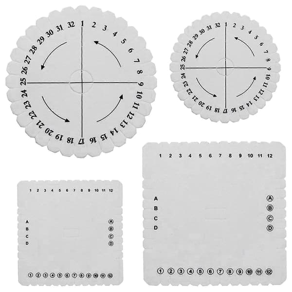 Square Round 4pcs Handmade Kumihimo Disk Foam Disc Braiding Disc for Crafts