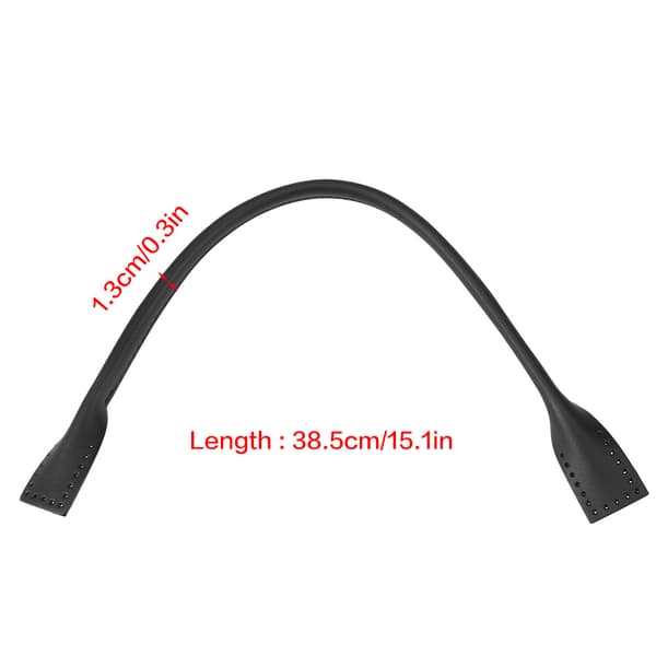 2 Pcs Genuine Leather Bag Straps Handles for DIY Hand Accessories Thread Black