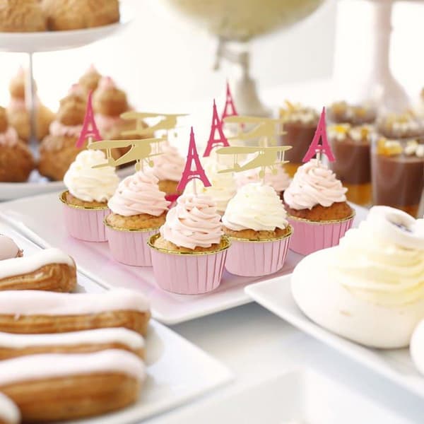 Muffinsforme i papir - 100 stk., lyserøde - Velegnet til cupcakes, fødselsdage, fester, Halloween, bryllupper