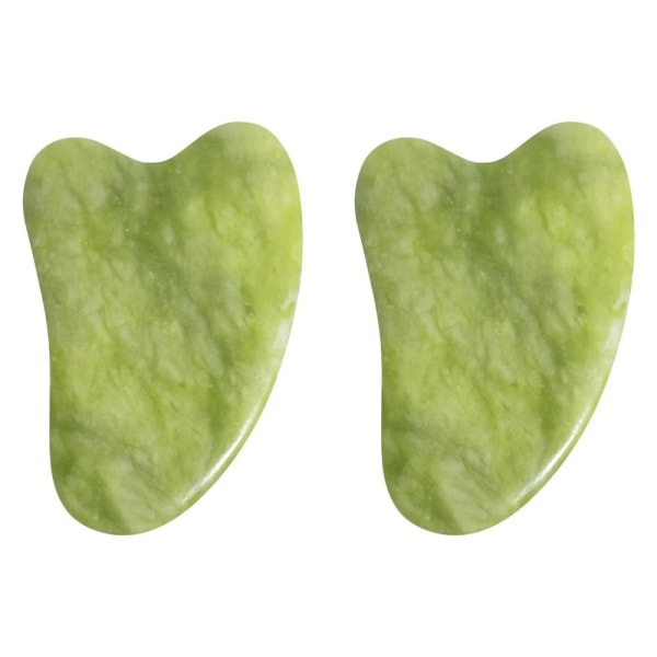 2 st Jade Gua Sha-bräda Gua Sha Skrapningsmassageverktyg Ansikte
