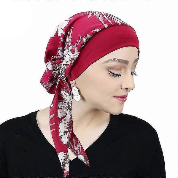Kreft Lue Hodeplagg Kjemoterapi Hårtap Hatt Turban Ferdigknyttet Hodeplagg Bandana Ny [DB]