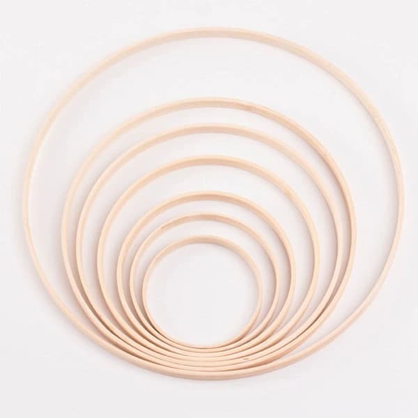 10/15/18/20cm Makrame Bambusbue Håndverk Drømmefanger Ring Sirkel DIY Materiale 20CM