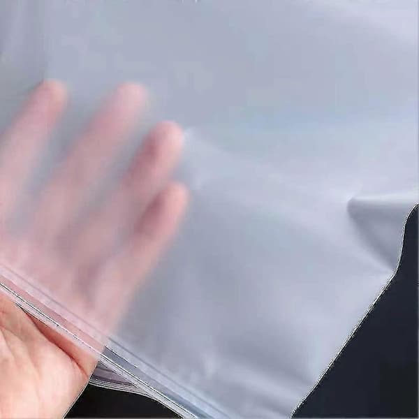 Frostade Plast Zip-lock Klädpåsar - 100st - Plassbesparende Oppbevaring - Klesposer -Sy SIZE SIZE