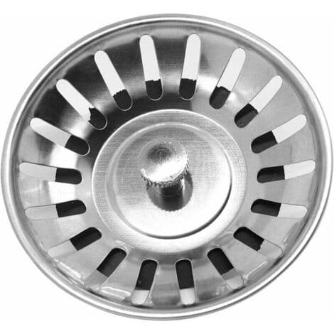 8 cm oppvaskkumstopper i rustfritt stål - Avfallssil - Passer standard 80-82 mm avløpsrør - Enkel installasjon