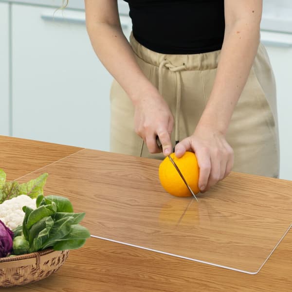 Transparent Acrylic Cutting Board with Lip for Countertop for Fruit, Compatible for Kitchen Use