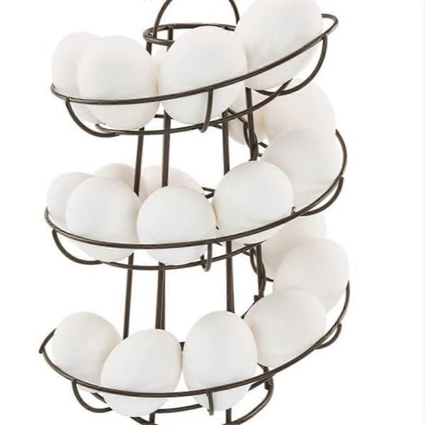 Egg Holder for Kitchen, Spiral Egg Basket, Black