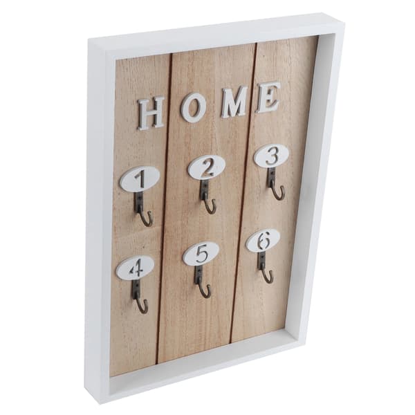 Wall Mounted Wooden Key Holder Key Organizer Hanger Decorative Key Rack (D)