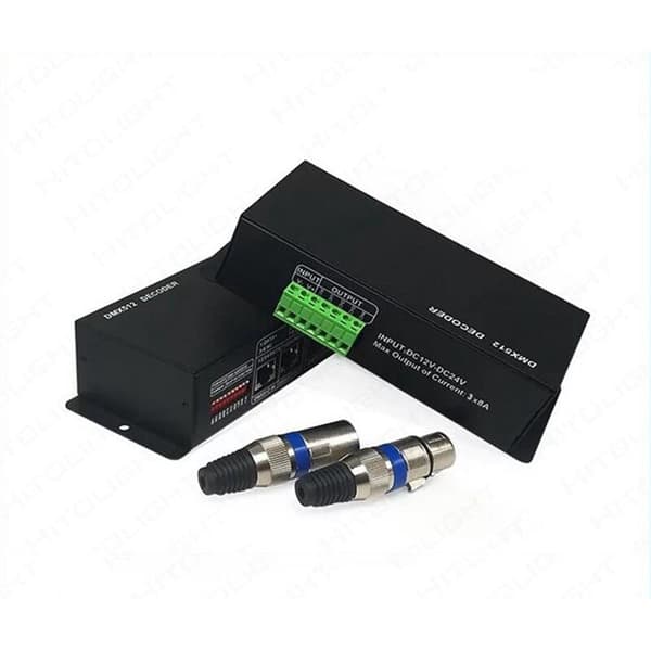 4-vejs RGBW DMX512-dekoder scenelys 4 kanaler x 8A DC12-24V med XLR-stik LED512-dekoder controller