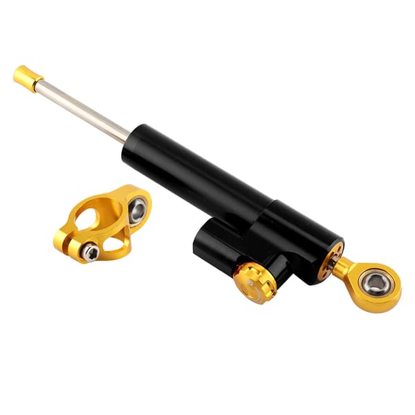 Universal Motorsykkel Styre Aluminiumlegering Styredemper Stabilisator Sikkerhetskontroll (Svart)