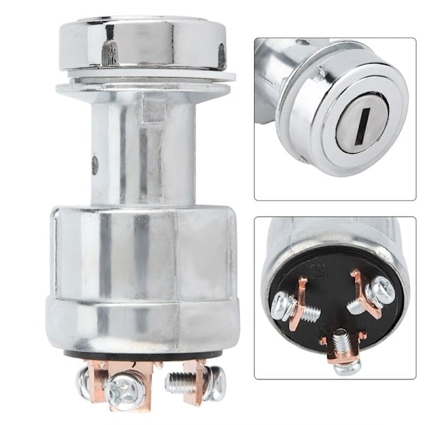 Ignition Switch with 2 Keys for 12V/24V Car, Motorcycle, Boat, Starter Lock, Universal