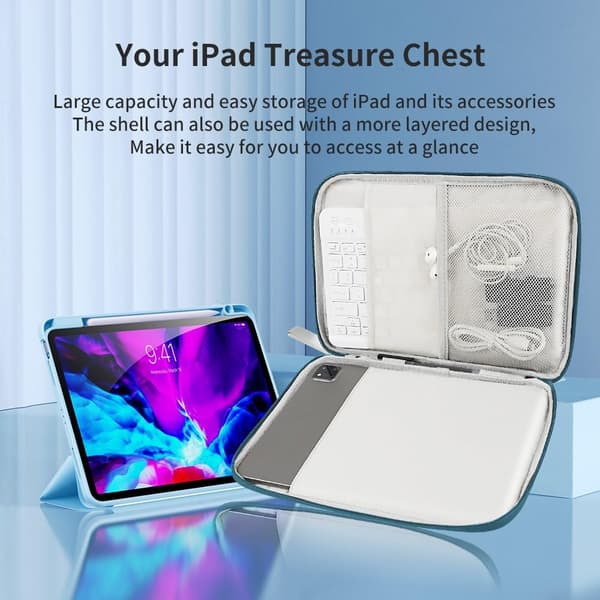 Tablet-etui, 9-11 tommer tablet-etui til iPad 10. generation 10.9\", iPad 9/8/7. generation 10.2\", iPad Air 11\", Rosa