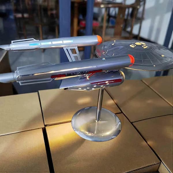 Enterprise Star Trek Modell Ncc-1701 Replika, rustfritt stål romskipmodell ornament for hjemmeinnredning og samling [DB]