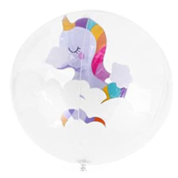 Vattenpolo enhörning, diameter 30 cm, transparent KLB