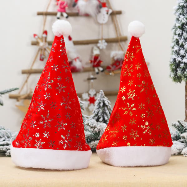 2 Pieces Christmas Decorations Christmas Hat Warm Flower Snowflake