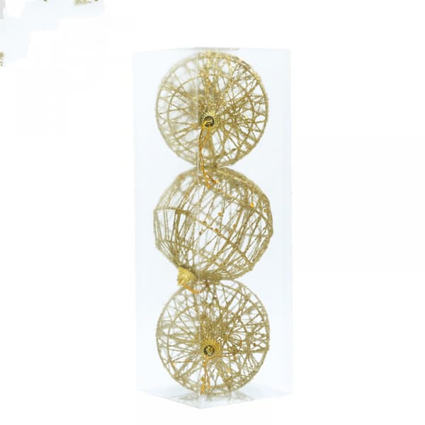 #Juletrepynt gullkule ornament 8 cm/3 stk#