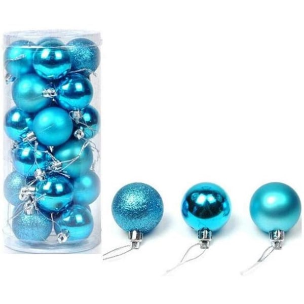 Julbollshänge dekoration, splittersäkra hängande bollar, 40 mm, 24-pack