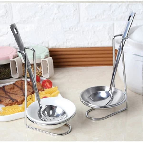 Skeholder Suppeøseholder Køkken Rustfrit Stål Suppeøse Bedste Suppeøse Dørslag Holder Stativ Suppeøseholder Slevholder Stativ