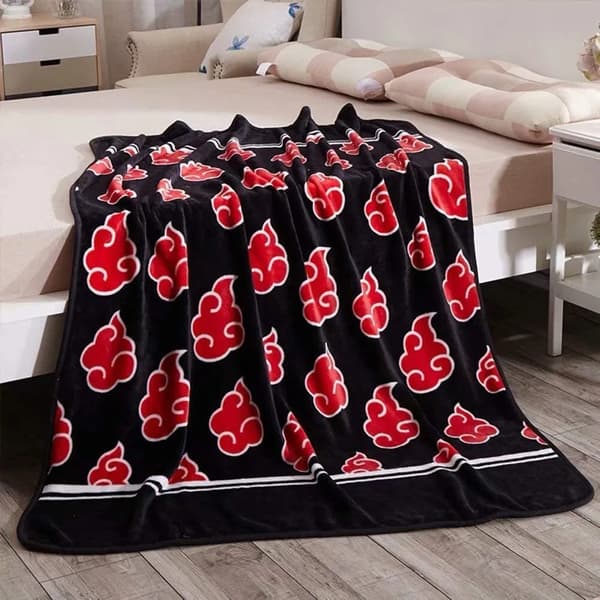 Anime Naruto Shippuden Koseteppe, Akatsuki Fluffyteppe 200*150cm, Koselig Stue-teppe/Sofateppe/Reiseteppe