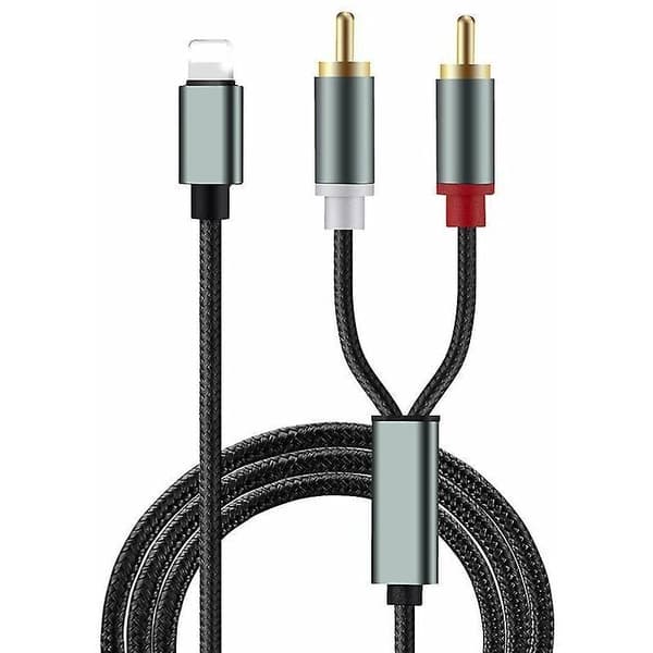 Apple lydkabel til 2RCA - Kompatibel med iPhone for høyttalerforsterkertilkobling