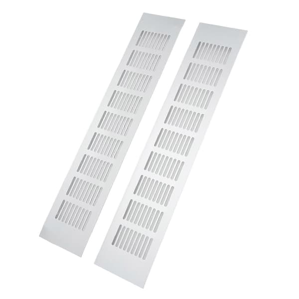 2 stk. Luftventilationsgitter Aluminiumlegering Rektangulær Ventilationsplade til Skab Skoskab Garderobe 80x400mm (FMY)