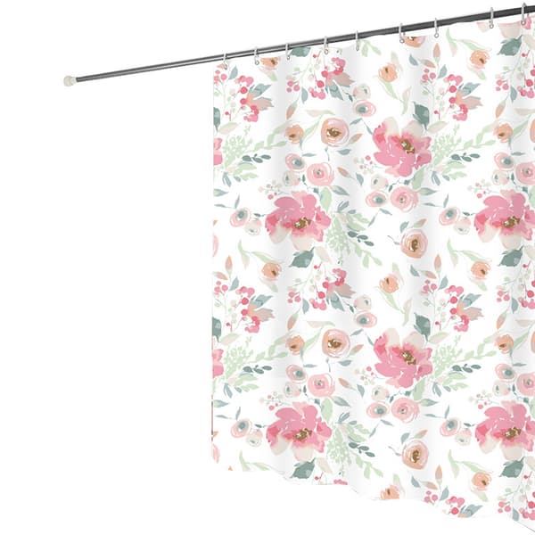 180 x 200 cm Quick-Drying Shower Curtain with 12 Hooks (1), Shower Curtain